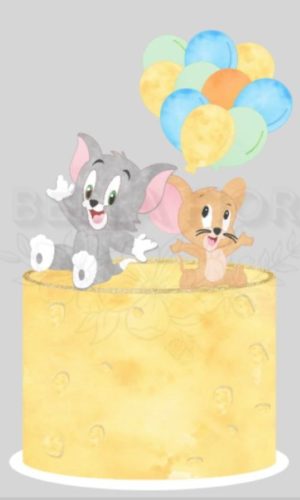 Arquivo de Corte Topo de Bolo Tom e Jerry Camadas - Bf