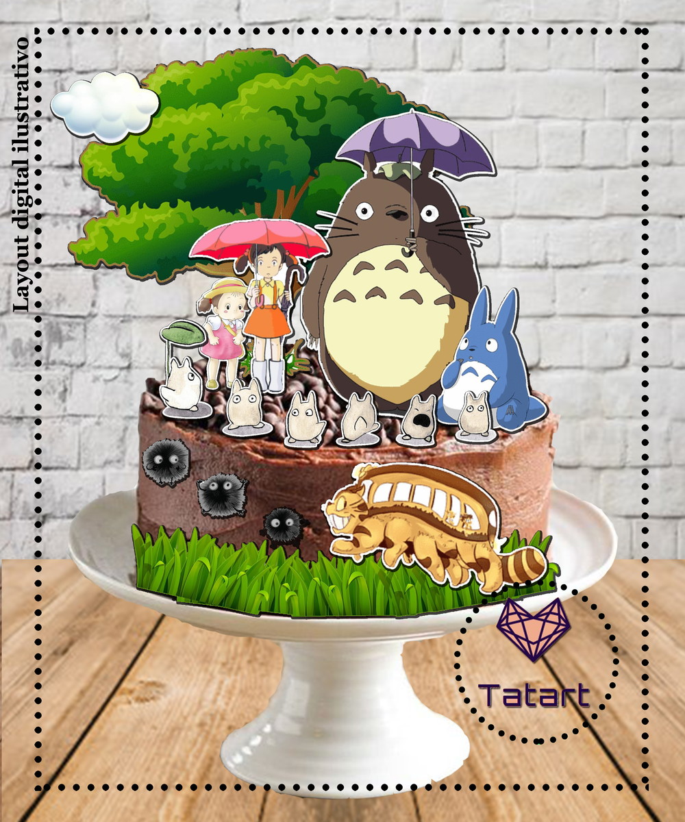 Arquivo de corte topo de bolo Totoro -001