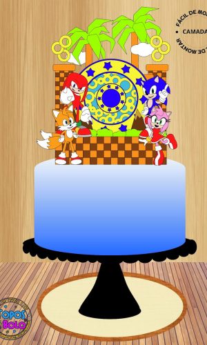 Arquivo de Corte Topo de Bolo Turma do Sonic