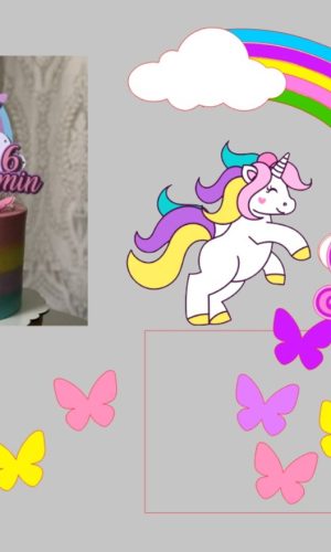 Arquivo De Corte Topo De Bolo Unicornio
