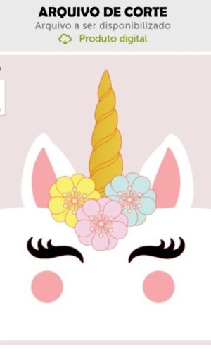 Arquivo de corte topo de bolo unicornio rosto