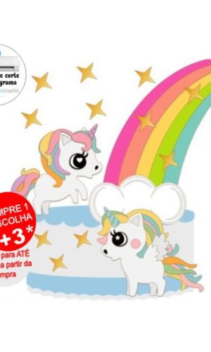 Arquivo de Corte Topo de Bolo Unicornios