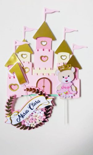 Arquivo de Corte Topo de Bolo Ursinha Princesa -003