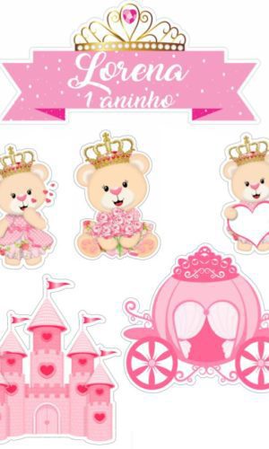 Arquivo de corte topo de bolo ursinha princesa