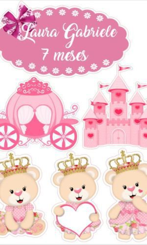 Arquivo de corte topo de bolo ursinha princesa