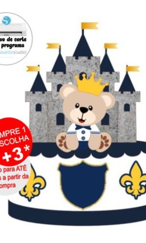 Arquivo de Corte Topo de Bolo Ursinho Principe