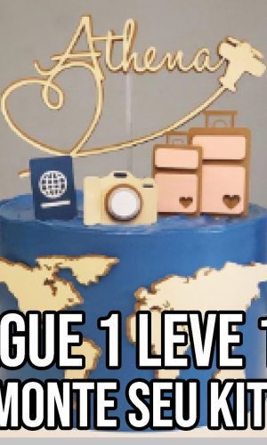 Arquivo de Corte Topo de Bolo Viagem Studio+14 Arquivos