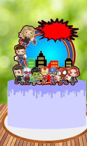 Arquivo de Corte Topo de Bolo Vingadores 02 - Studio e PDF