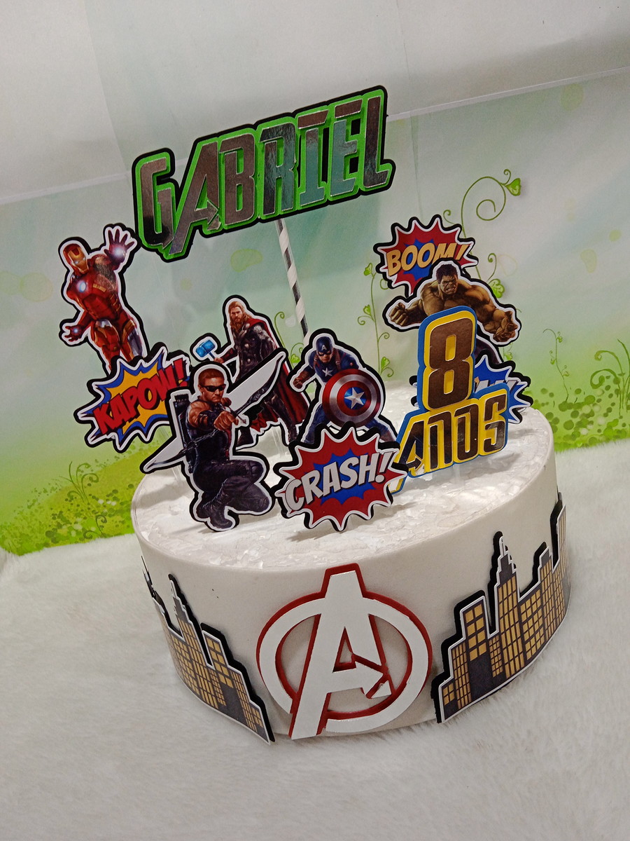 Arquivo De Corte Topo De Bolo Vingadores 06 (studio) - Imagem 3