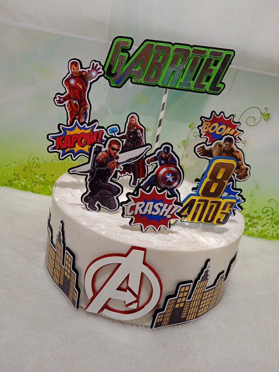 Arquivo De Corte Topo De Bolo Vingadores 06 (studio) - Imagem 2