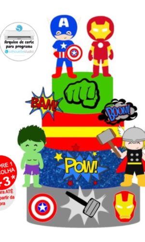 Arquivo de Corte Topo de Bolo Vingadores