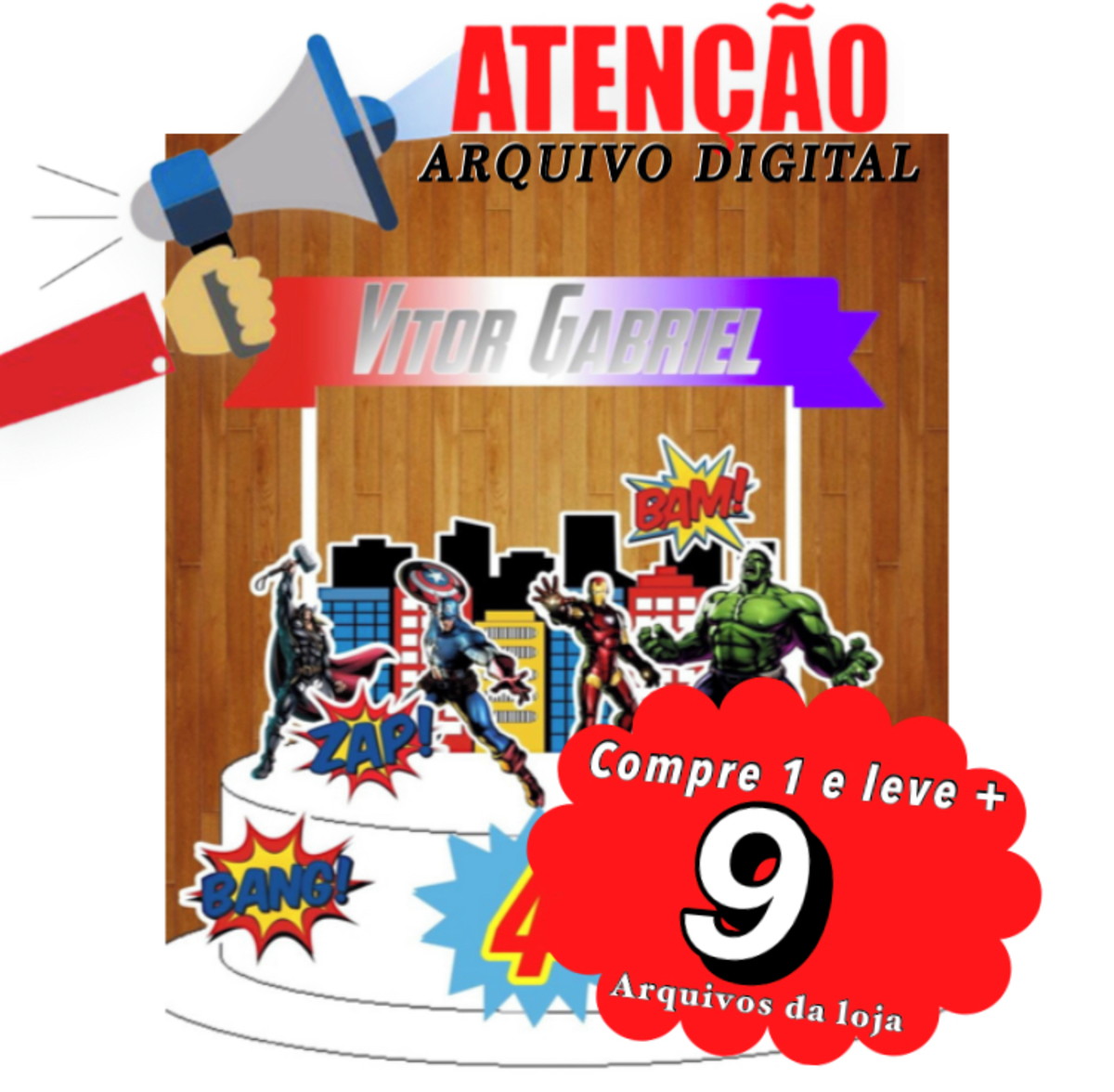 Arquivo de corte Topo de Bolo - Vingadores - Imagem 3