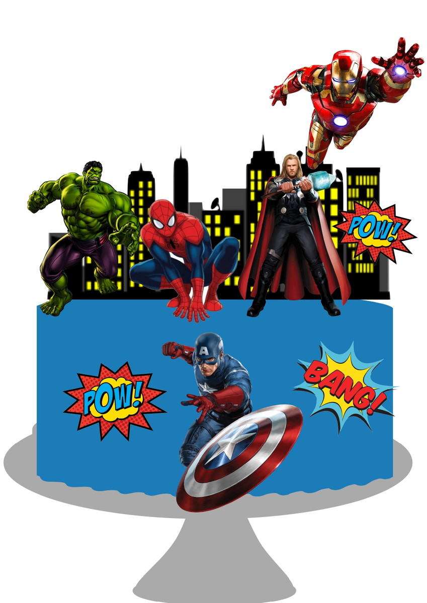 10 Arquivos Por R$ 10,00 Topo de Bolo Vingadores 2