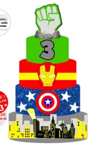 Arquivo de Corte Topo de Bolo Vingadores