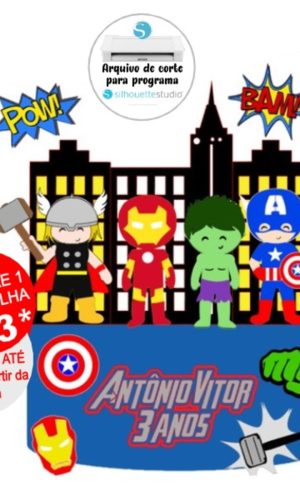 Arquivo de Corte Topo de Bolo Vingadores