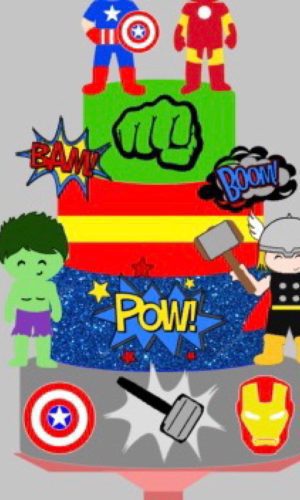 Arquivo de corte topo de bolo vingadores baby STUDIO