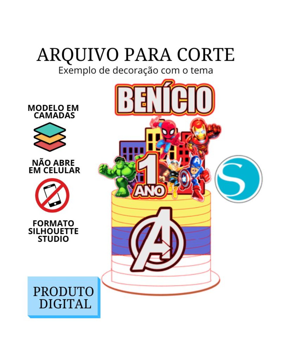 Arquivo de Corte Topo de Bolo - Vingadores Baby