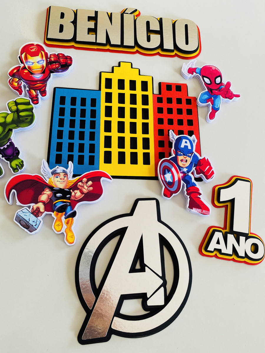 Arquivo de Corte Topo de Bolo - Vingadores Baby - Imagem 2