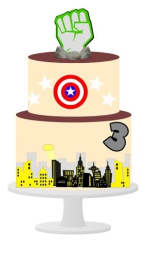 Arquivo de Corte Topo de Bolo Vingadores