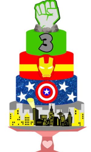 Arquivo de Corte Topo de Bolo Vingadores Camadas Studio