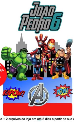 Arquivo de Corte Topo de Bolo Vingadores - Impresso