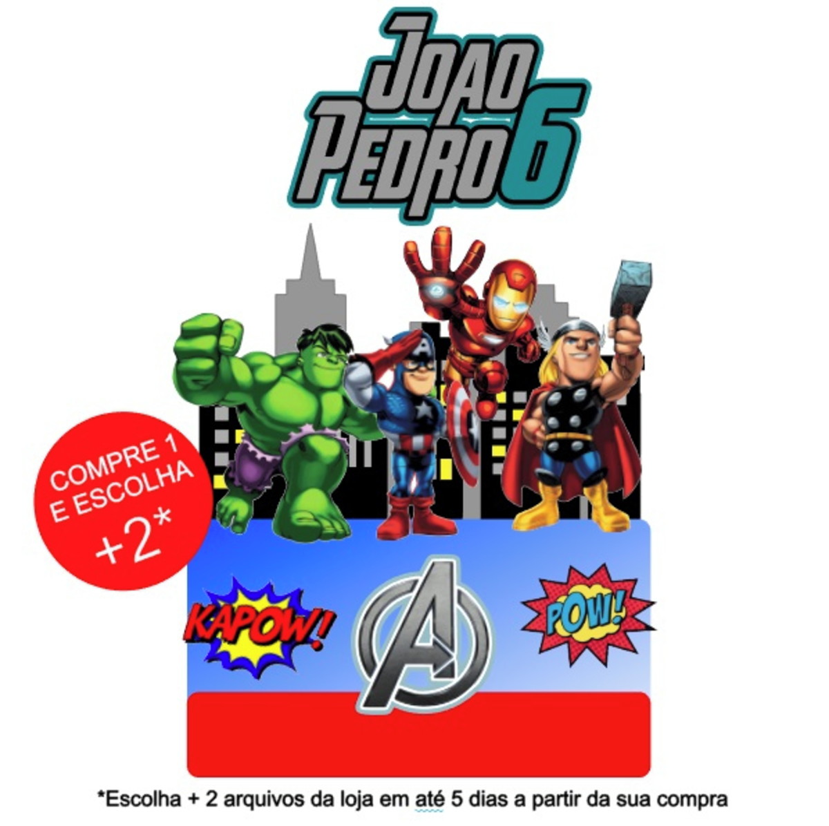 Arquivo de Corte Topo de Bolo Vingadores - Impresso