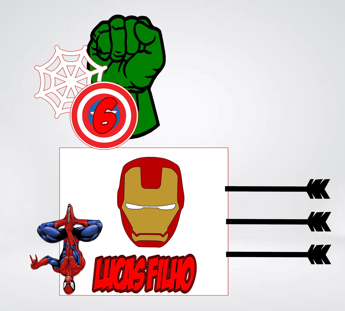 Arquivo de Corte Topo de Bolo Vingadores Studio 004