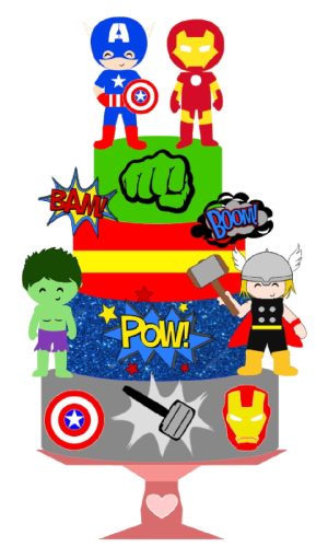 Arquivo de Corte Topo de Bolo Vingadores Studio
