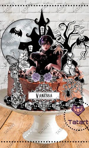 Arquivo de Corte Topo de Bolo Wandinha -002