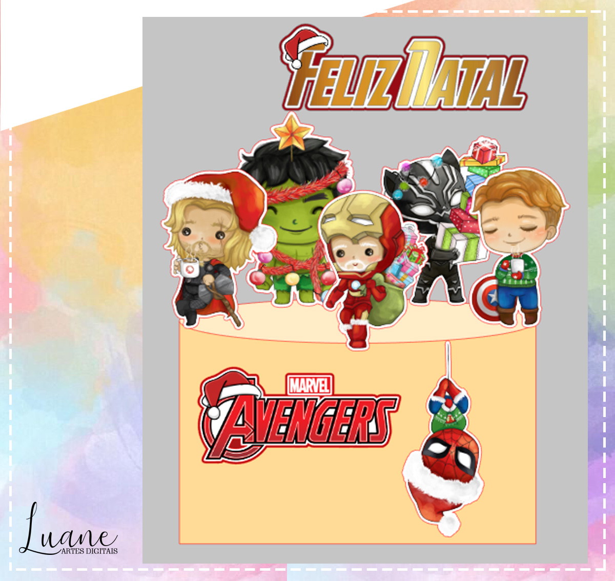 Arquivo de Corte Topo Natal Vingadores - Studio e PDF