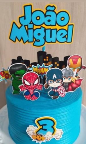 Arquivo de Corte Topo de Bolo Vingadores+3 Arquivos Grátis
