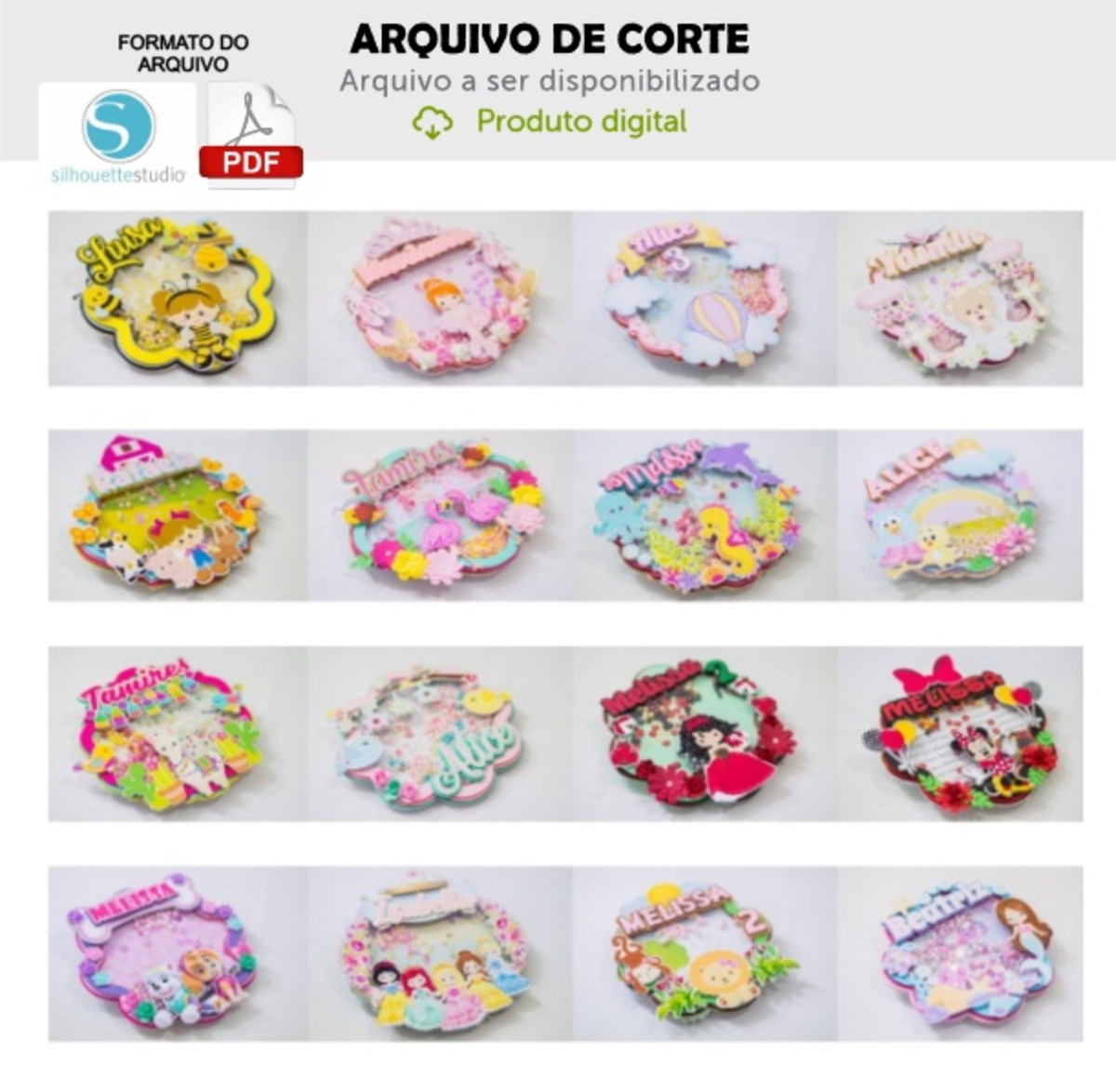 Arquivo de Corte Topos de Bolo Shaker - Menina