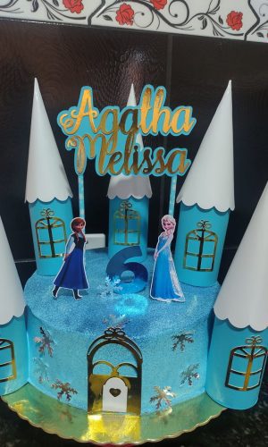 Arquivo de Corte - Topper de Bolo Frozen Castelo 3d