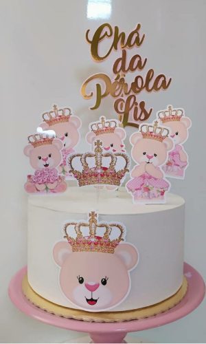 Arquivo de corte Topo Ursinha Princesa+BRINDE