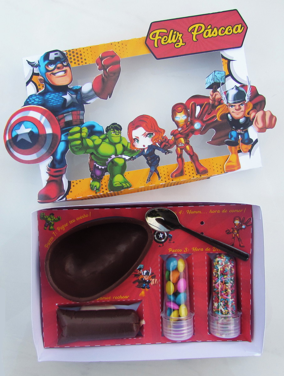 Arquivo Digital Mini Confeiteiro Páscoa Vingadores - Imagem 5