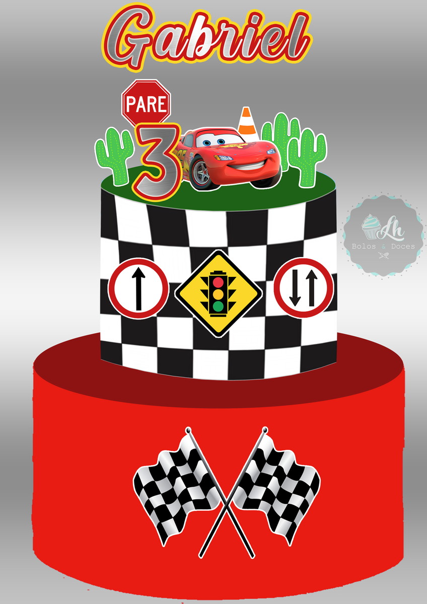 Arquivo Digital Topo de bolo Carros Disney #2 PDF/JPG - Imagem 2