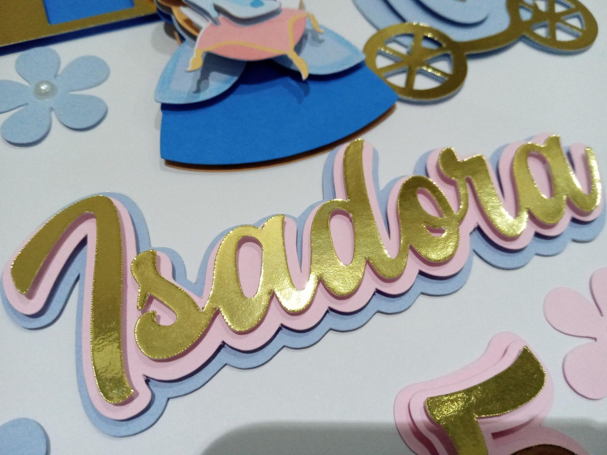 Arquivo Digital Topo de Bolo Cinderela Cute em 3d - Imagem 4