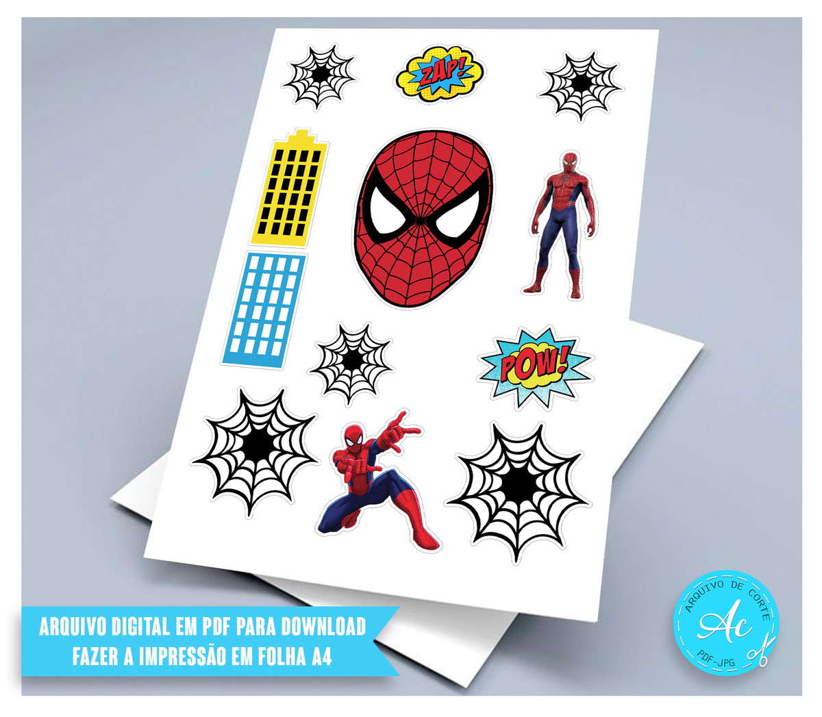 Arquivo digital Topo de bolo Homem Aranha #9 PDF/JPG - Imagem 2