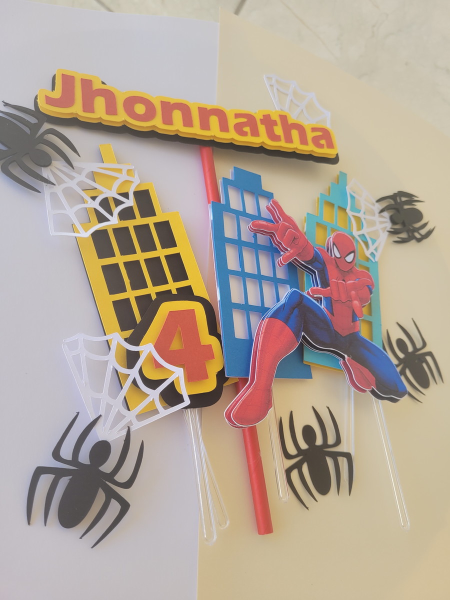 Arquivo Digital Topo de Bolo Homem Aranha Menino e Menina - Imagem 3