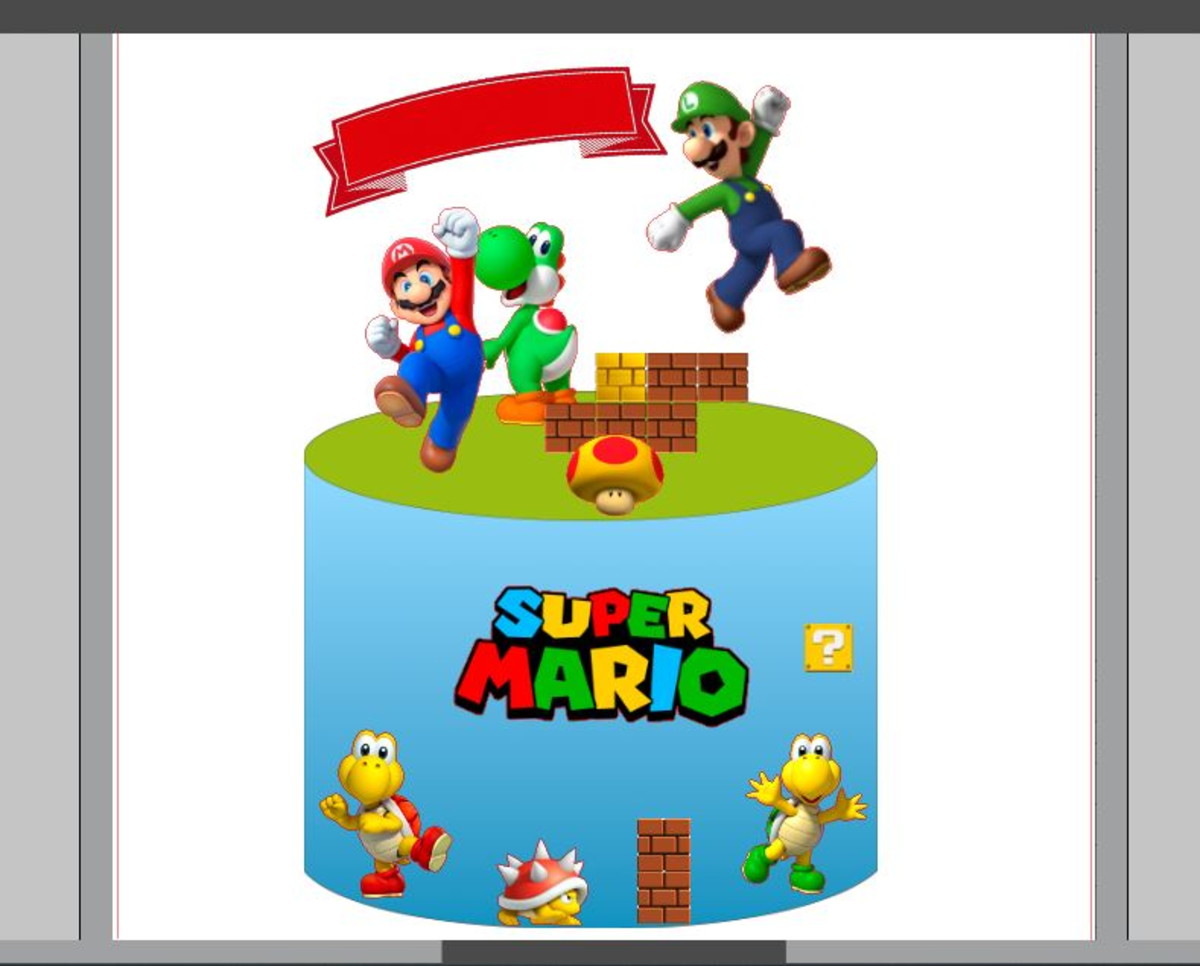 Arquivo digital - Topo de bolo - Super Mario pata Silhouette - Imagem 2