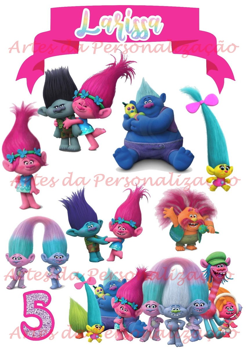 Arquivo Digital Topo de Bolo Trolls
