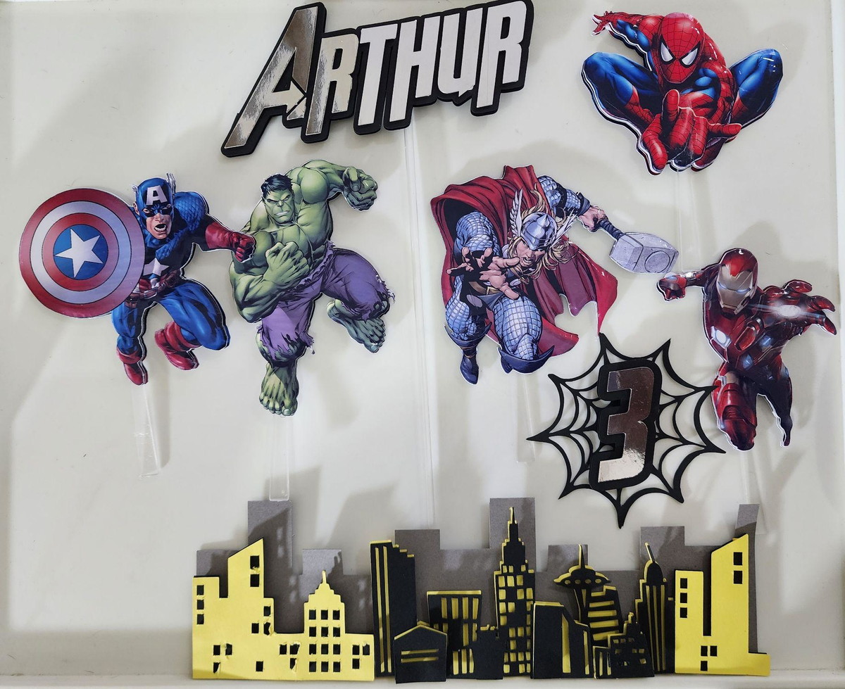Arquivo Digital Topo de Bolo Vingadores - Imagem 2