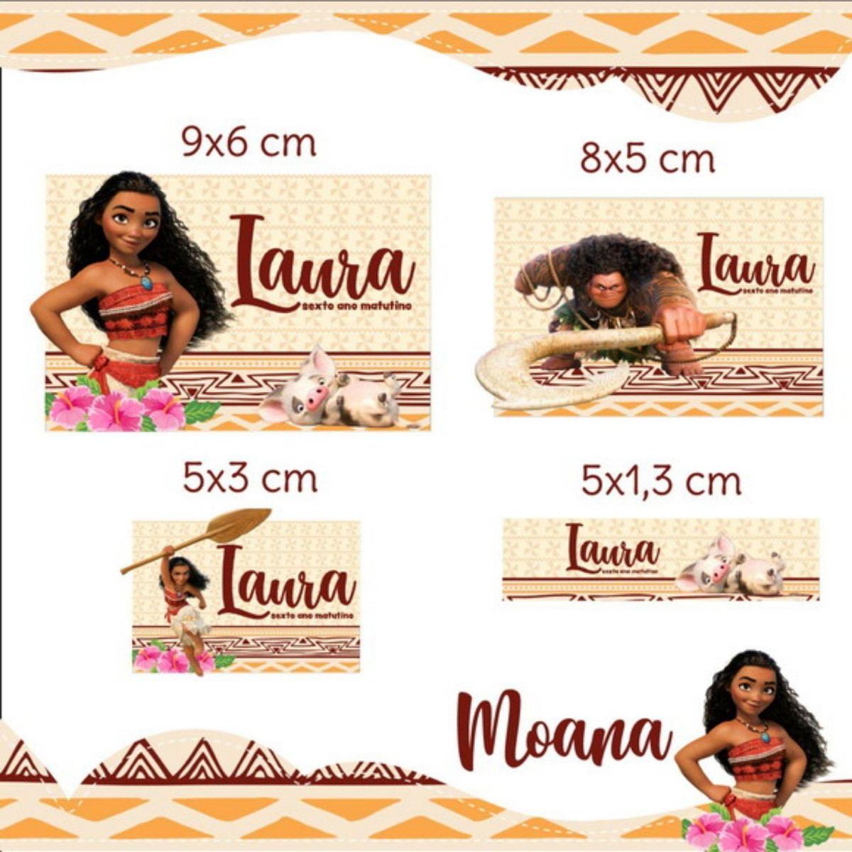 Arquivo Etiqueta Escolar Moana STUDIO PDF PNG
