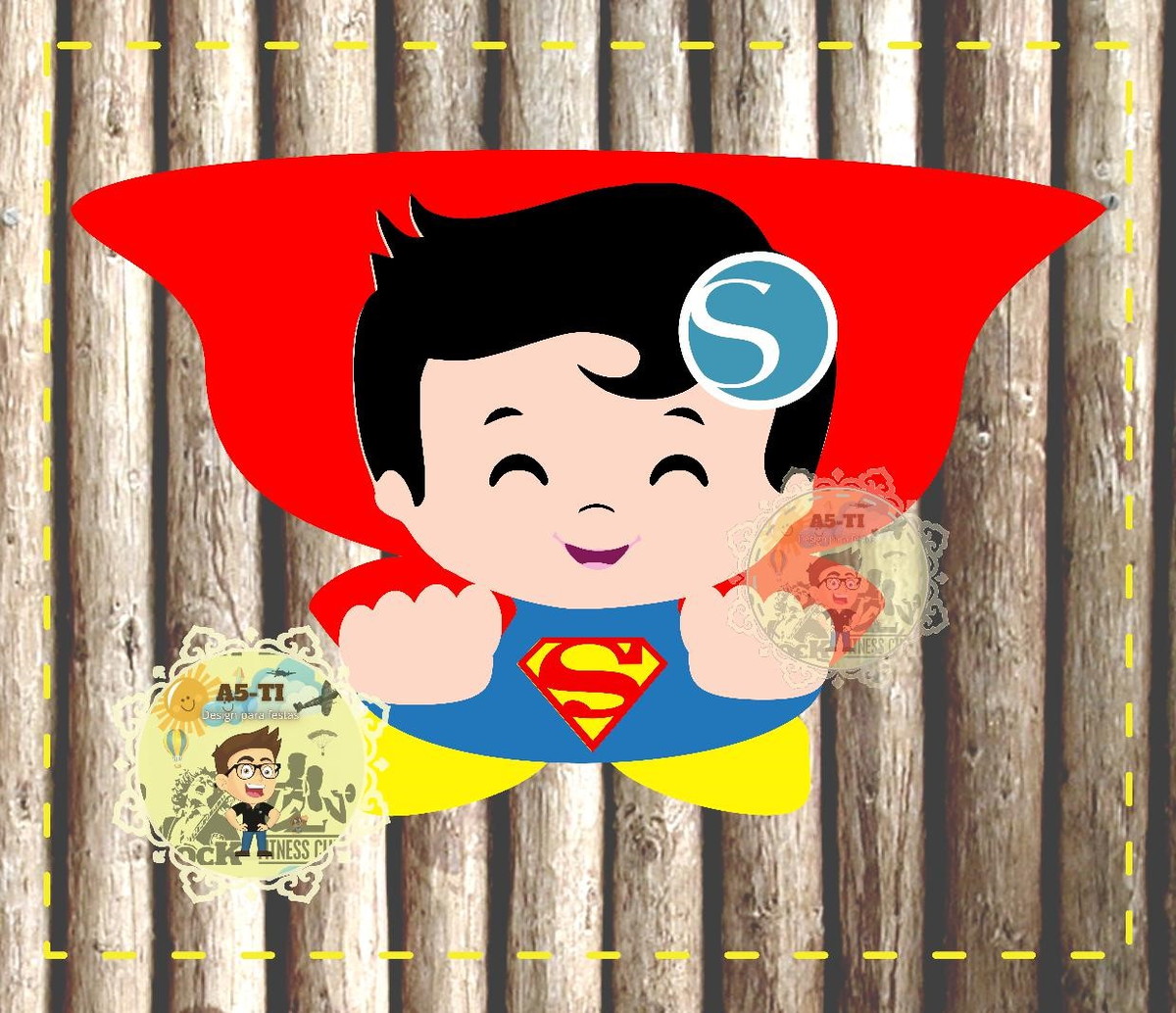 1438 - Arquivo Personagem Super Homem Cute Camadas Studio