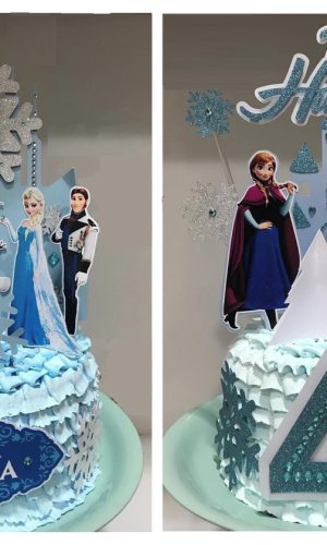 Arquivo Silhouette 02 Topos De Bolo Frozen Anna E Elsa