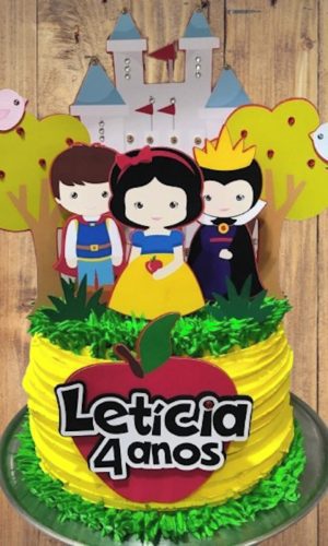 Arquivo Silhouette Topo de Bolo Branca de Neve Cute Princesa