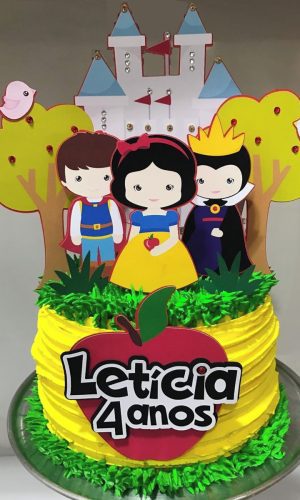 Arquivo Silhouette Topo de Bolo Branca de Neve Princesas