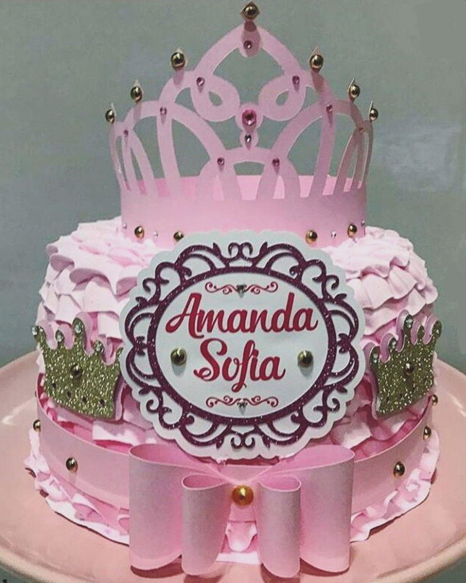 Arquivo Silhouette Topo de Bolo Festa Princesa Coroa Realeza