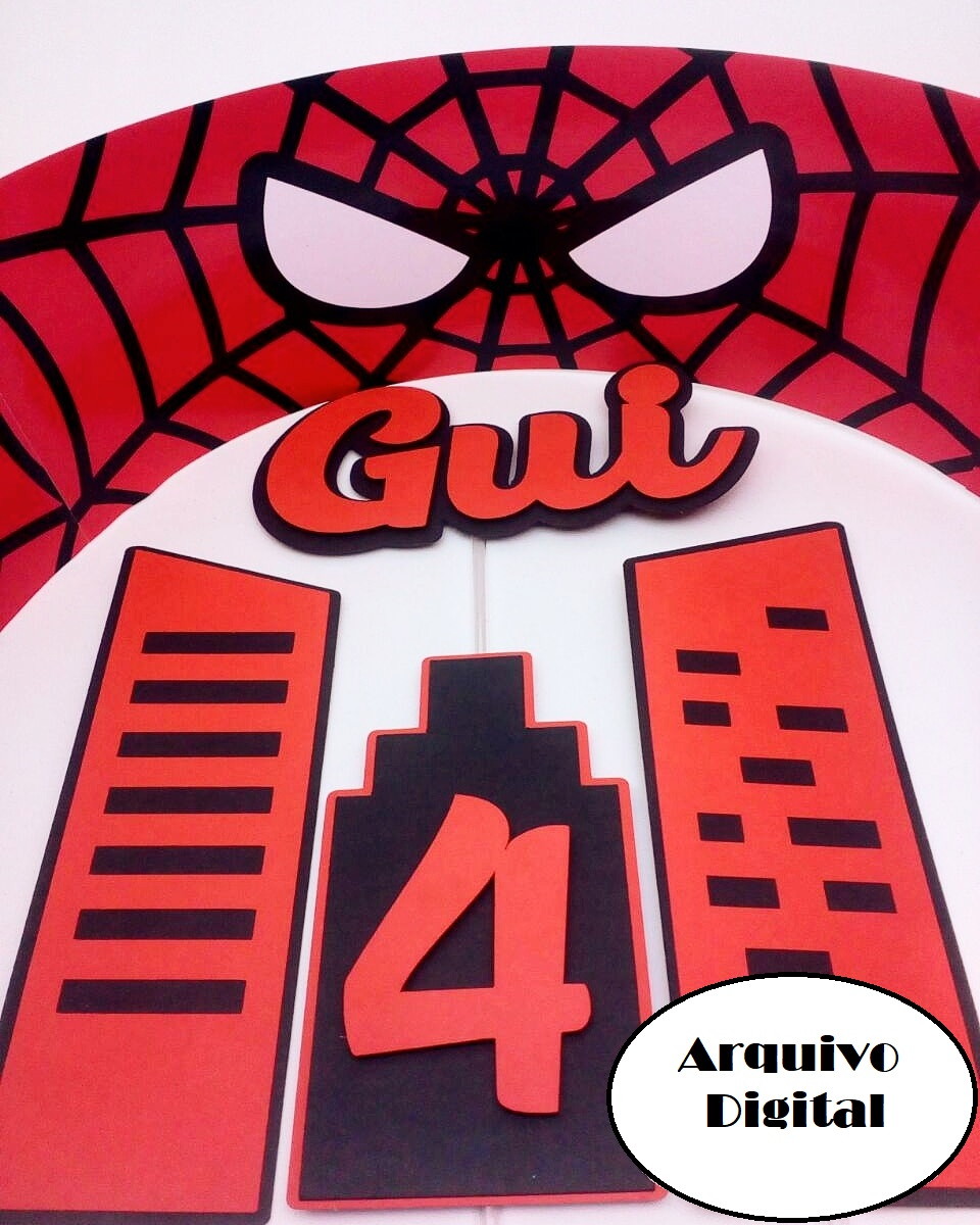 Arquivo Silhouette Topo De Bolo Homem Aranha Super Herói