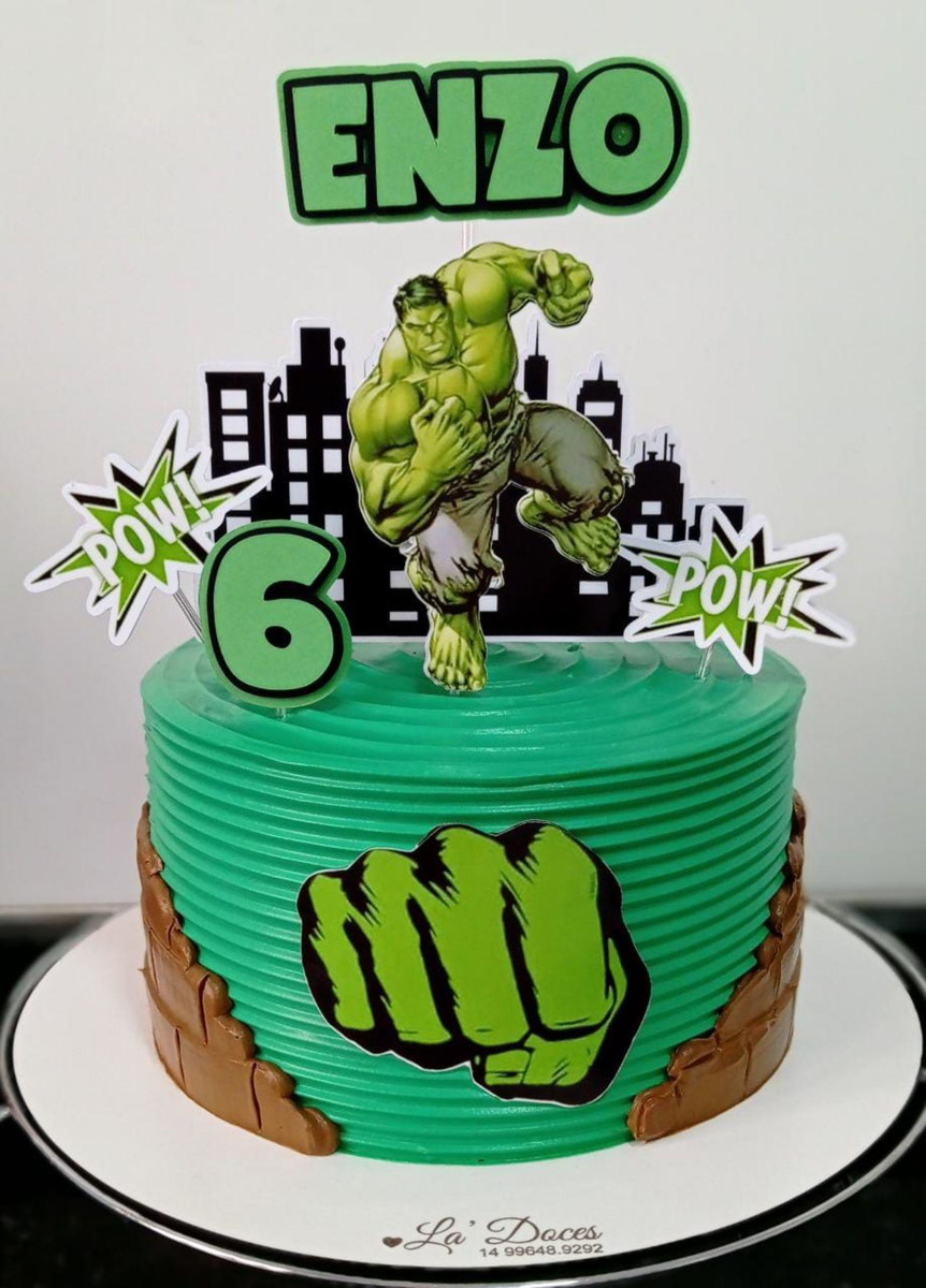 Arquivo silhouette topo de bolo Hulk